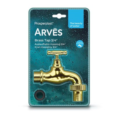 Кран 3/4″ за резервоар за дъждовна вода HydroMoby, златен - HydroMoby